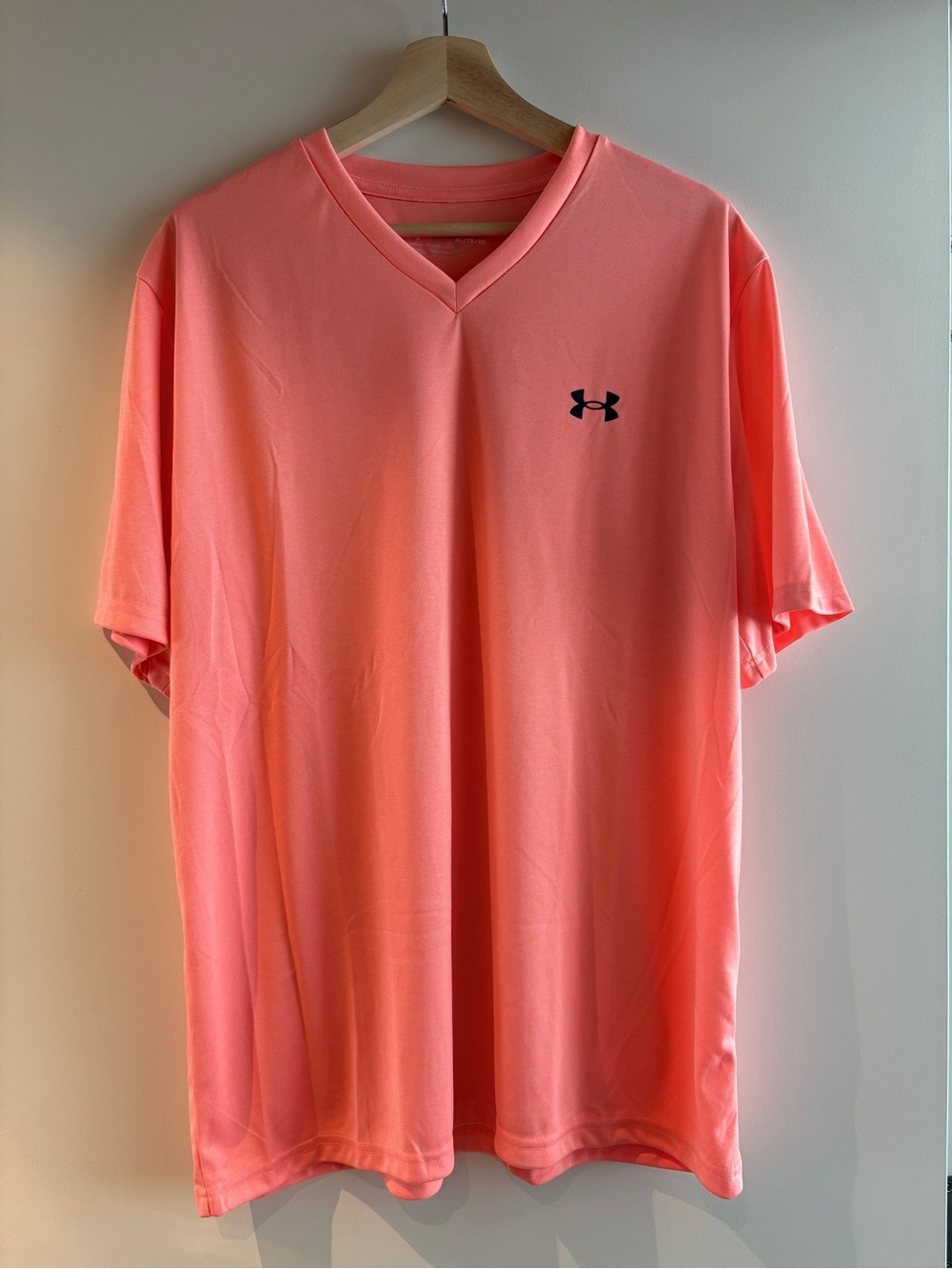 Under Armour Men’s V-Neck Performance Tee — Coral